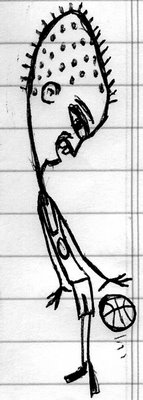 Strange Stick Boy Ball Playing Fellow