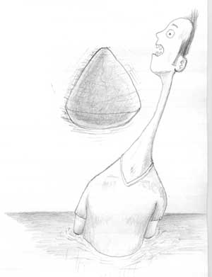 Long Neck Dude Avoids Spinning Thing