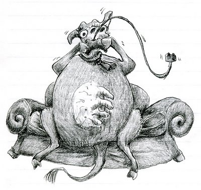 Request-a-doodle: Fat Cow Playing Video Game