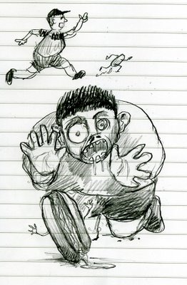 Request-a-doodle: Overweight Child Chasing Cheesesteak