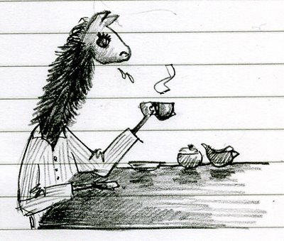 request-a-doodle: llama in pajamas