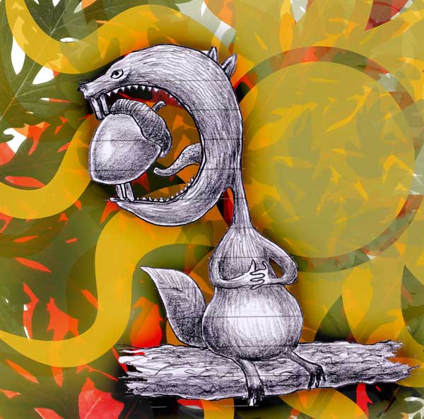 Bad Squirrel with Acorn