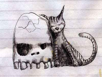Skull & Two-Legged Cat