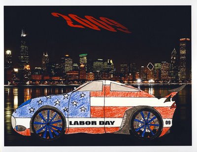 Labor Day Car Illustration from the Boy