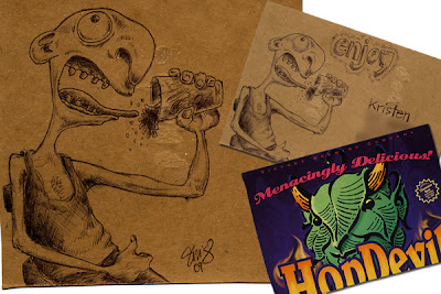 Victory Hop Devil 6-pack Postcard Creepy Dude