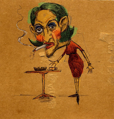 Smoking Lady 6-pack postcard