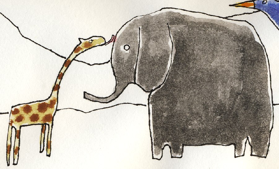 Giraffe Loves Elephant