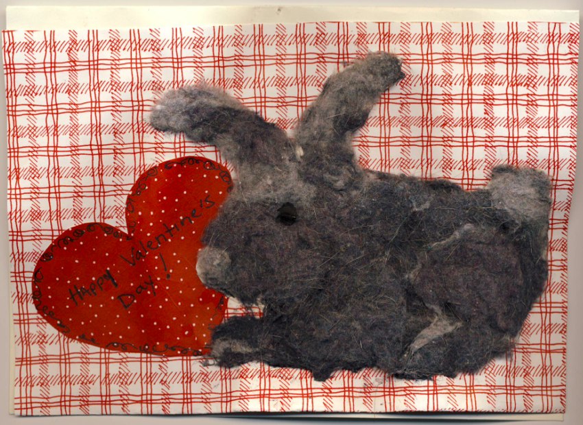 Valentine’s Day Dryer Lint Bunny